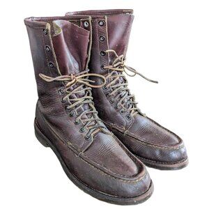 Vintage W.C. Russell Moccasin Co. - Men's Lace up Leather Boots - Size 7.5